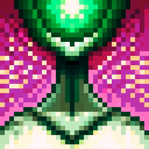 green healing ray, sky, game icon, 32x32 pixel art, sRGB, skill art, close up, portrait
