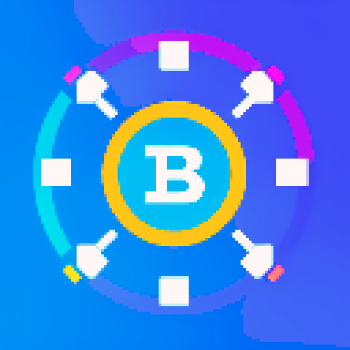coinbase logo, vibrant colors, pixelated design, sRGB color space, blockchain elements, digital currency symbols, abstract shapes