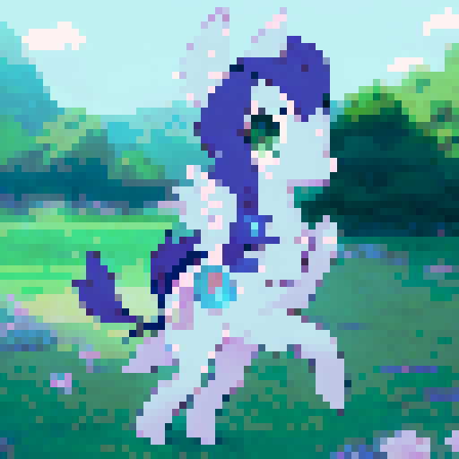"Graceful MLP pony gallops through a serene, cherry blossom-filled meadow, her lustrous mane billowing behind her in an anime-inspired art style."