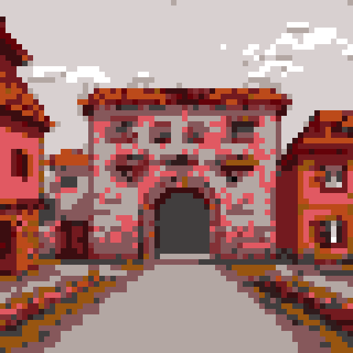 The Entrance to a medieval town gate house