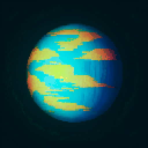 Generate a planet using the same style but with different colors
