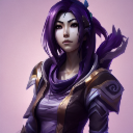 Akali, from league of legends, with trees that tower above her and a mist that shrouds her stealthy movements