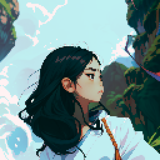 Southeast Asian woman, long wavy hair, White skin, round face, black eyes, age 20, wearing a robe, make a blank face