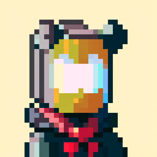 evil robot, dark, pixel art, sRGB, upper body portrait, looking away