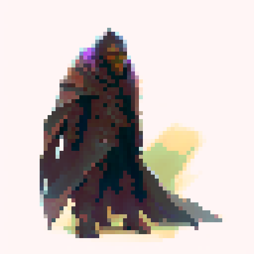 cloaked bandit wielding a knife, fantasy rpg enemy