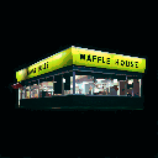 Waffle House on a black background
