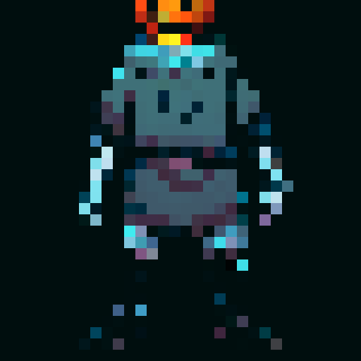 A headless horsemen character. This will be the player character. They have a pumpkin for their head. In some versions it will be without the head and will hold the pumpkin in its hands. But this version the player should have the pumpkin head. Headless horsemen also ride horses but I don't want that for this version.

The head should be clearly visible. The body should be short, with the body being about the same size as the head, maybe smaller, like in Mario games.