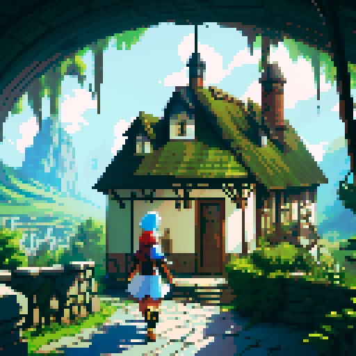 An adventurer walking into a home