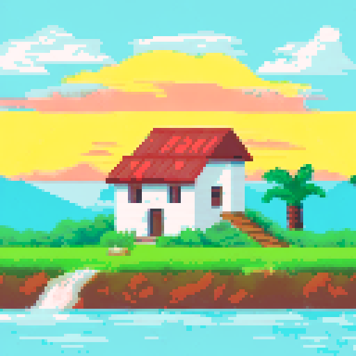 Country side Puerto Rican house in the mountains with a small white electric generating windmill near by and banana plantation 