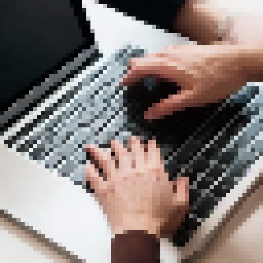 hand reaching to a computer