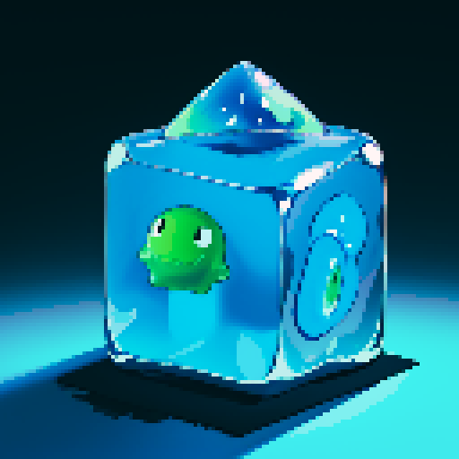 Blue Slime cube, Gelatinous cube, giant Slime, big slime, big slime cube