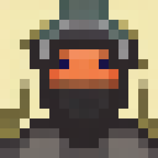 16-bit wizard with a gnarled staff, intense eyes, and a flowing beard, set against a moody, stark contrast, all in a minimalist, monochrome pixel art style.