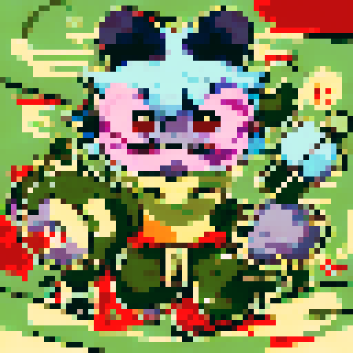 Air Island, a pixel art game icon capturing a close up, 16x16 portrait of the captivating world of "My Singing Monsters"