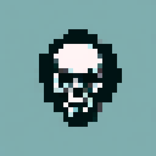 Symmetrical skull, only four colors, evil vibe