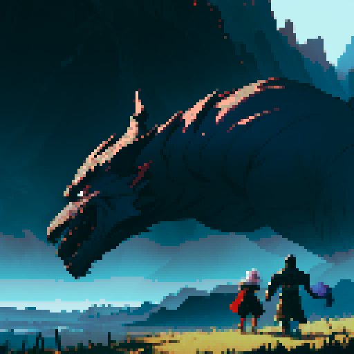 giant monsters fighting over dark evil landscape