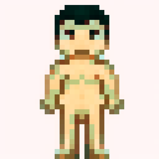The reference image is a nude Human male facing forward. Make the sideways direction, the backwards direction, and two walking frames.