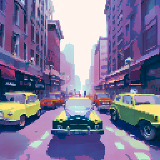 boston skyline, towering buildings, shimmering lights, bustling streets, vintage cars, art deco architecture, glowing moon, foggy atmosphere, drab colors