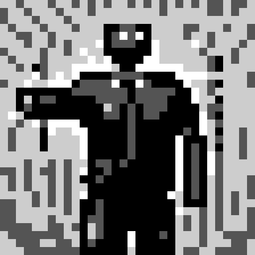 astronaut with a tie, black and white, monochrome, close-up, skill art, game icon, 32x32 pixel art, sRGB, portrait
