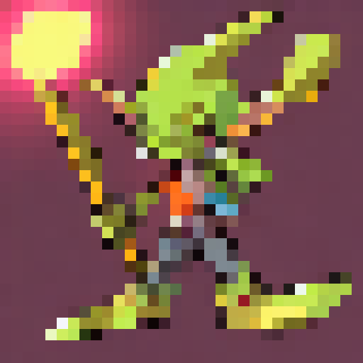 Cartoony goblin archer with exaggerated proportions and bold black outlines in a dynamic Anime style.