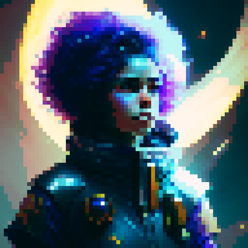 create a lightning element heavenly wizard with a sapphire inspired color palette casting a revival spell.