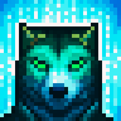 wolf avatar, portrait, glowing eyes