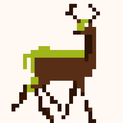 Full body of a deer from side view, anatomical