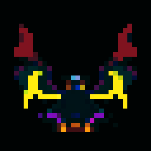 A powerful and enigmatic demon of the void, with swirling shadows enveloping its body, large wings, and glowing eyes. It commands the darkness and has an ominous, otherworldly presence. No background.
