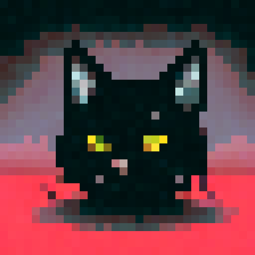 Headshot of a black cat