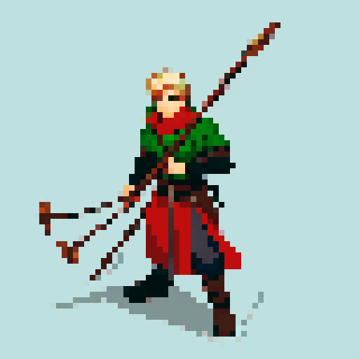 an archer for a top down rpg game set in a bleak medieval fantasy world where there are monsters and apocalyptic events