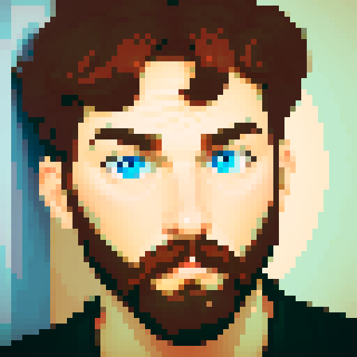 portrait man with blue eyes and beard