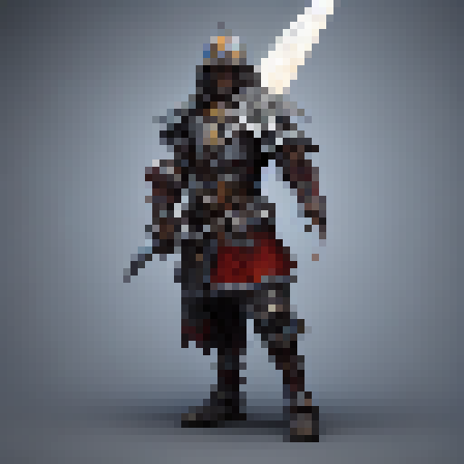Warrior with full platemail and two handed sword