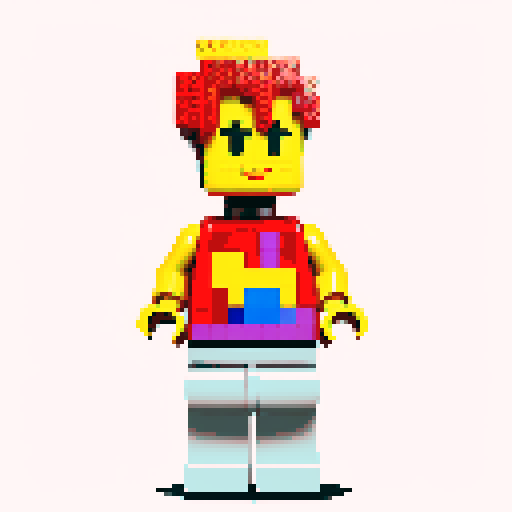 lego pixel, vibrant colors, blocky shapes, small plastic bricks, isometric perspective, retro video game, low resolution, 8-bit graphics, sharp edges, square grid, limited color palette, nostalgic feel, brick-built characters, iconic lego logo, digital recreation, detailed textures, crisp lines, simplified forms, nostalgic gaming vibes
