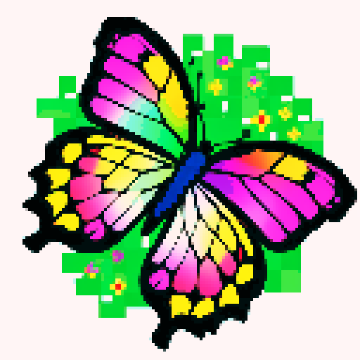 colorful butterflies with flowers and transparent background