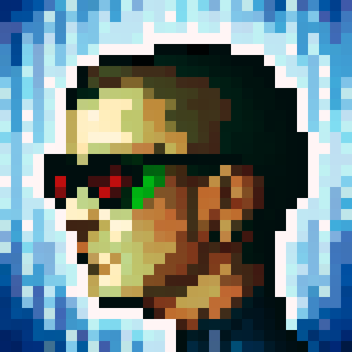 plain background (random color but not too bright). Crypto punk head (60% of the screen). Random skin color. Random hair style. Random glasses style (or no glasses). Random mouthpiece (or nothing). Random earpiece (or nothing). Pixel art. sRGB