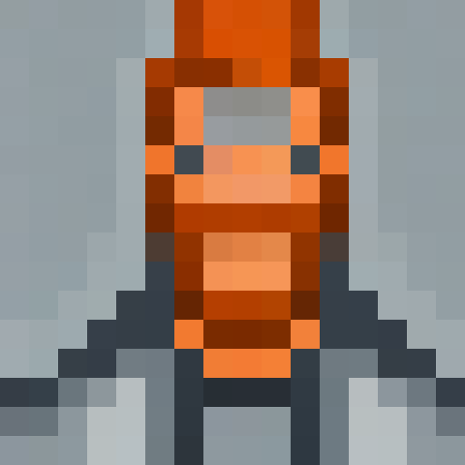 white man with ginger beard, smoking pipe, game icon, pixel art, close up, 16x16, portrait