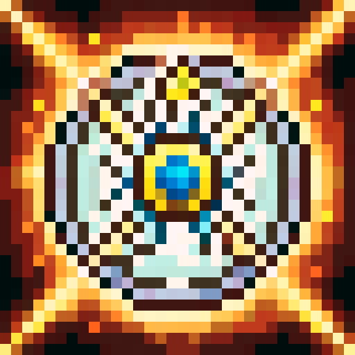 mayan stone wheel, herobrine from minecraft in the center, game icon, 32x32 pixel art, sRGB, skill art