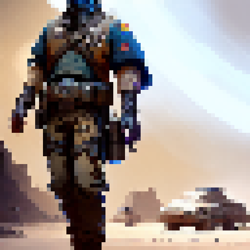 Old west marshal equipped with a sci-fi blaster, with a transparent background, with a moody and muted color palette and a stylized character sprite that fits perfectly into a top-down fantasy RPG game.