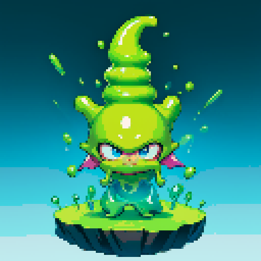 slime, dynamic shape, slime shooting out, slime attack, transparent background, no backdrop, no characters, no humans