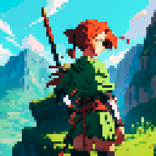 Anime warrior on an adventure