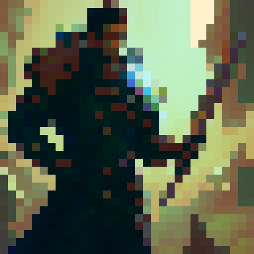 Medieval boy in chainmail armor, wielding a gleaming sword all drawn in a classic 16-bit pixel art style