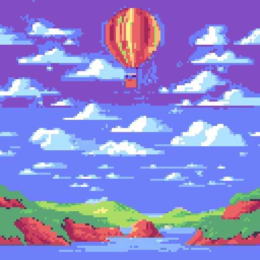 hot air balloon, ocean