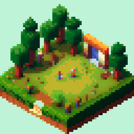 isometric view, hero with a fork, wood terrain, NES-style pixel art, enemies, Zelda-like game screenshot
