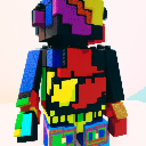 colorful pixel lego blocks arranged in a playful, vibrant composition, showcasing the intricate details and vibrant colors of pixel art in the sRGB color space