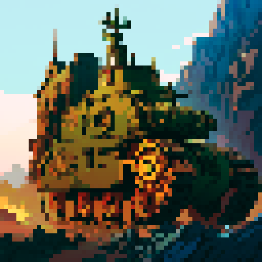 Steampunk tank. Anime style