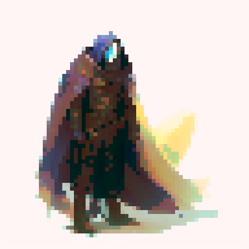 cloaked bandit wielding a knife, fantasy rpg enemy