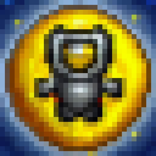 retro 1980s astronaut with a yellow suit and cameras for eyes