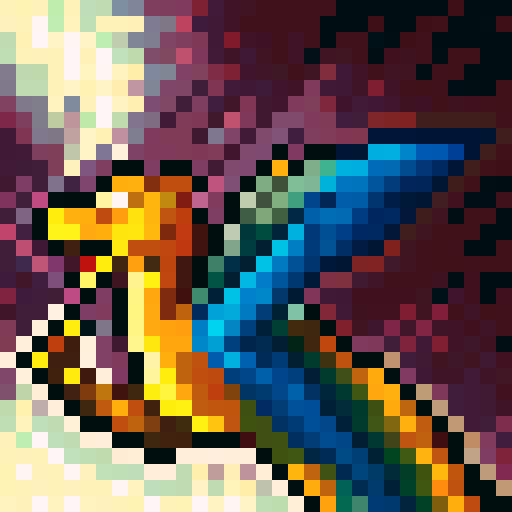 Charizard, fiery, fierce, roaring, vibrant colors, pixelated, 32x32, sRGB, game icon, close up, skill art, intense expression, detailed scales, menacing pose, portrait