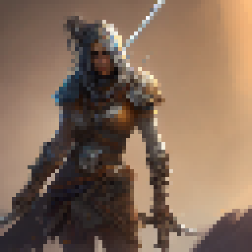 warrior with sword top down view rpg