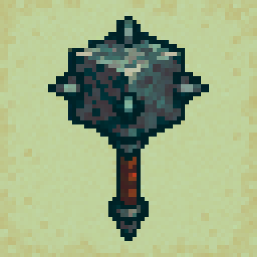 a fantasy mace with a blocky top