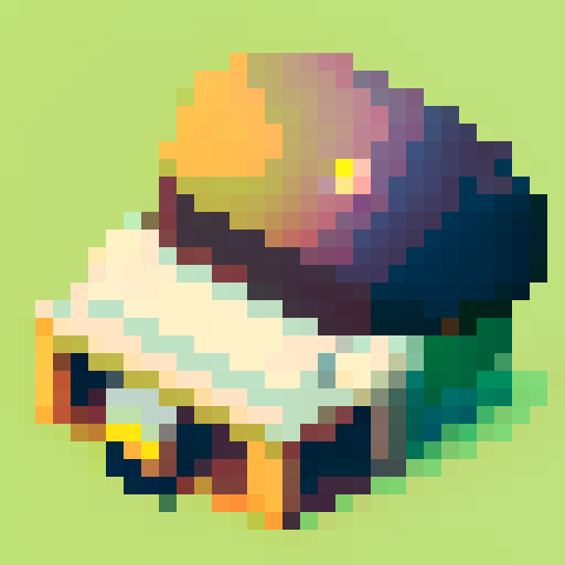 police officer hat, pixelated badge, retro color palette, game asset for icon
